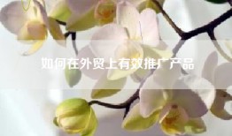 如何在外贸上有效推广产品
