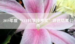 2019年度“CCF科学技术奖”评选结果公告