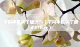 苹果手机买了能退吗（苹果手机买了能退吗现在）