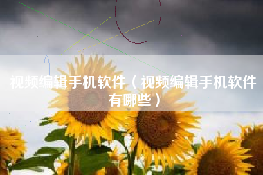 视频编辑手机软件（视频编辑手机软件有哪些）