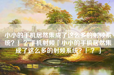 小小的手机居然集成了这么多的射频系统？！？手机射频「小小的手机居然集成了这么多的射频系统？！？」